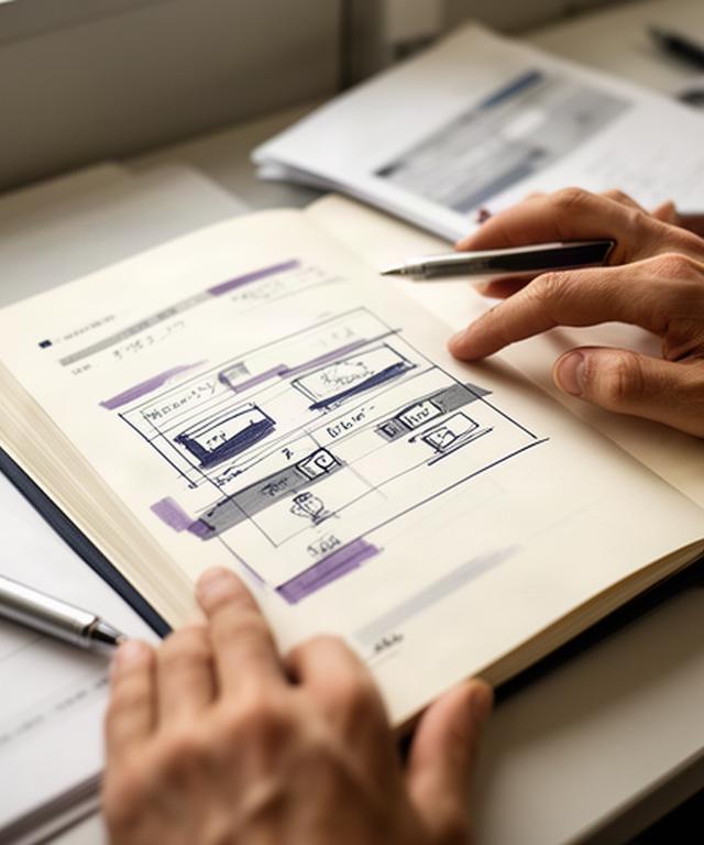 映像制作の打ち合わせ用に、撮影場所と希望納期を書き込んだノートを机上で確認する様子