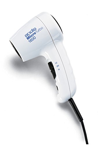 Andis Micro Turbo 1600 Watt Dual Voltage Hair Dryer White 33805