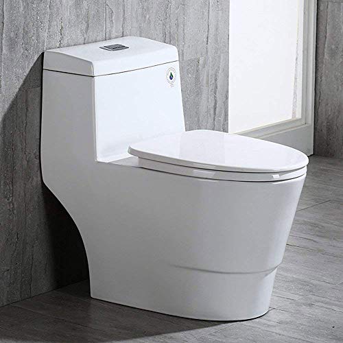 3) WOODBRIDGE T-0019 Dual Flush Cotton White Toilet
