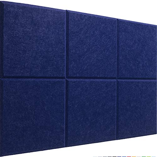 JARDEON Acoustic Panels High Density Bevled Edge Tiles 12'' X 12'' X 0.4'', 6 Pack